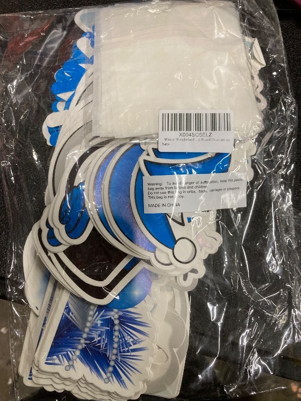 Photo 1 of 106pcs Winter Bulletin Board Decorations, Winter Wonderland Decorations Snowman Paper Cut-Outs, Christmas Bulletin Board Decorations DIY Snowman Photo Classroom Party