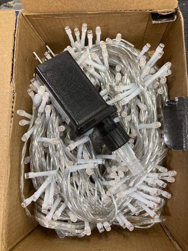 Photo 1 of 100FT 300 LED Outdoor String Lights, Connectable Christmas Lights Indoor Waterproof with 8 Modes, Plug in Twinkle Fairy Lights Clear Wire for Bedroom Home Wedding Patio Decorations, Warm White