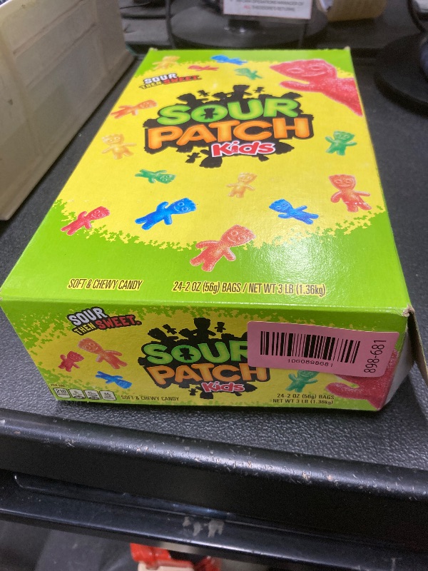 Photo 1 of *Exp Jan 19, 2026* SOUR PATCH KIDS Soft & Chewy Candy, Bulk Candy, 24 - 2 oz Bags