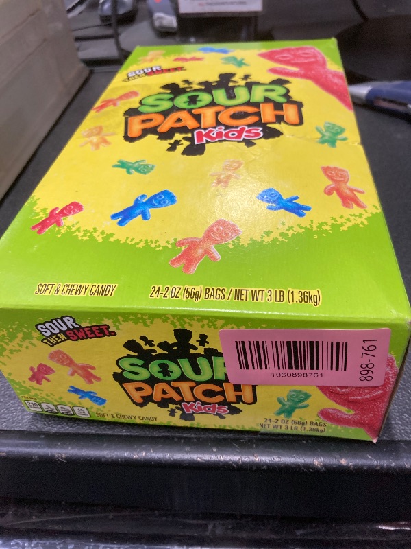 Photo 1 of *Exp Jan 19, 2026* SOUR PATCH KIDS Soft & Chewy Candy, Bulk Candy, 24 - 2 oz Bags