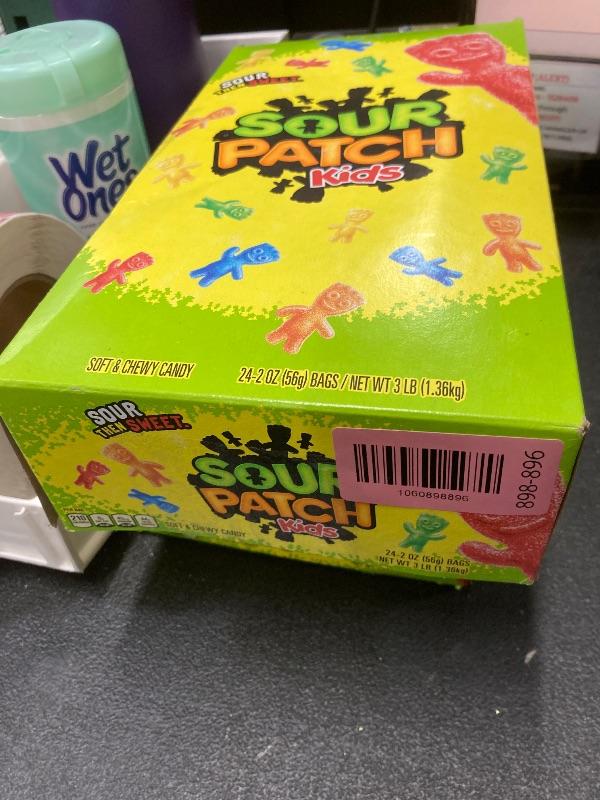 Photo 1 of *Exp Jan 19, 2026* SOUR PATCH KIDS Soft & Chewy Candy, Bulk Candy, 24 - 2 oz Bags