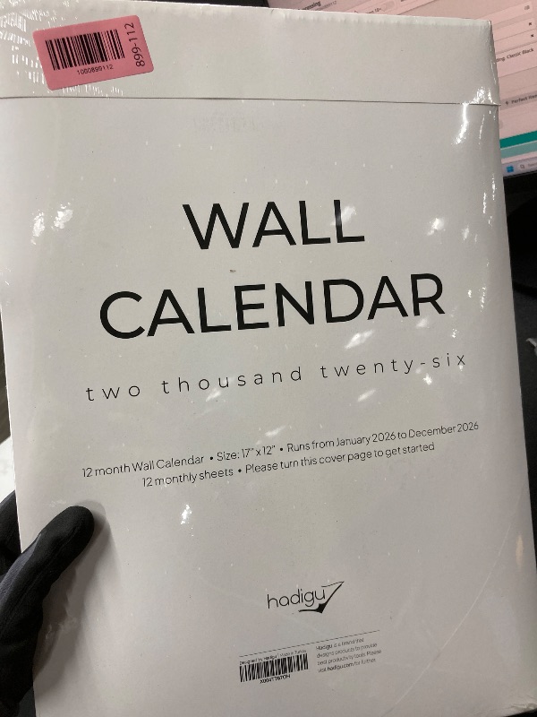 View 2 of *FACTORY SEALED* Wall Calendar 2026, 12 Months, 17" x 12" Large Wall Calendar with Hanger, Thick Paper and Spiral Binding. Classic Black & White, Professional Business Design.