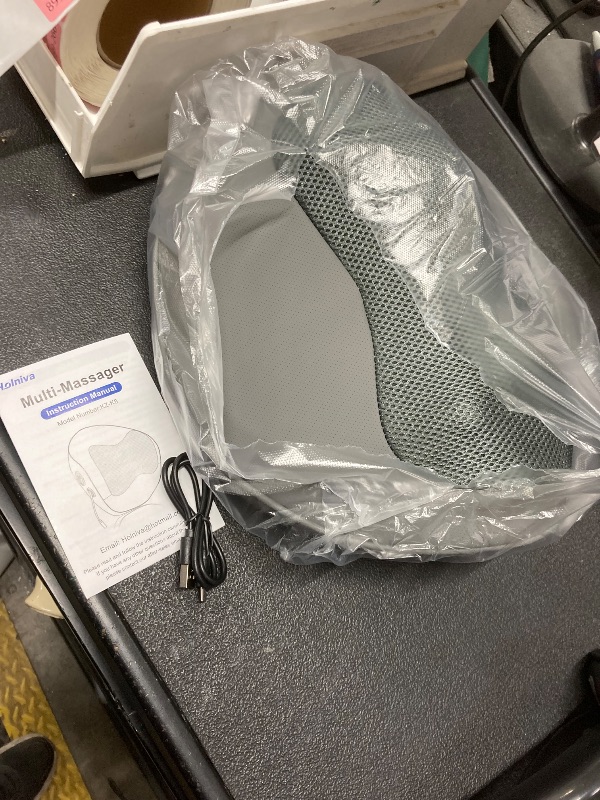 Photo 1 of *Damaged box* Holniva Shiatsu Neck and Back Massager with Heat - Rechargeable Kneading Massage Pillow for Neck, Shoulders and Back, Ergonomic Design for Home, Office and Trave(Gray)