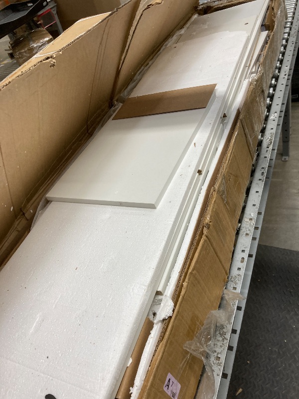 Photo 1 of *Pieces broken* Ucloveria 79" White TV Stand with Lights, Modern LED TV Cabinet with Storage Drawers, Living Room Entertainment Center Media Console Table for 45/50/55/60/65/70/80 Inch TV, White