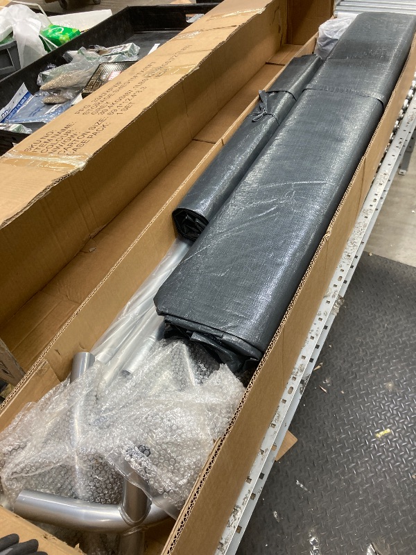 Photo 1 of *HEAVY* Garvee 10 ft x15 ft Outdoor Portable Storage Shed, Waterproof & UV-Resistant Garage Shelter with 2 Roll-Up Zipper Doors, Anti-Snow Carport Tent for Motorcycle, Bike, and Outdoor Equipment, Gray