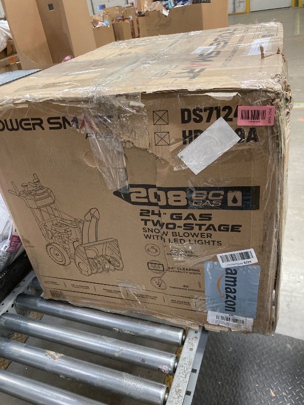 Photo 1 of *HEAVY* *Scratches/Drty* PowerSmart 24-Inch Self-Propelled Two-Stage Gas Snow Blower with 208cc B&S Engine, Electric Start, 13-Inch Snow Tires, Handle Warmer, and LED Lights