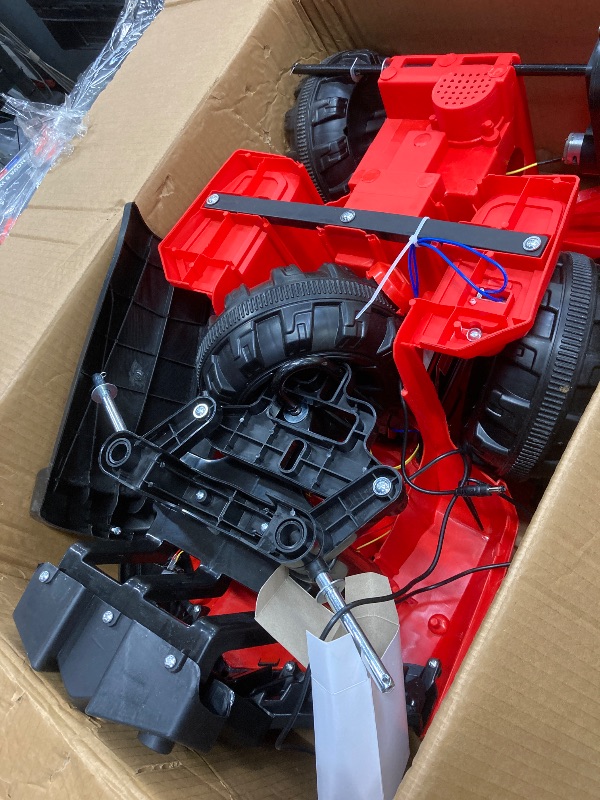 Photo 1 of *Used* Unsure if wheel piece is broken* HOVERMAX 6V Kids Ride-On ATV, Electric Quad with Music, Battery-Powered 4 Wheeler for Toddlers & Children
