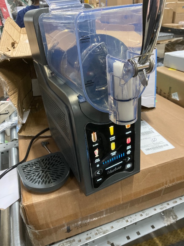 Photo 1 of *Power sticker coming off* *Unsure if it works* Bluebow Slushie Machine for Home, 88oz Vessel Slush Maker with 6 Presets, No Ice Needed, Frozen Drink Maker for Smoothie, Frappe, Milkshakes and More