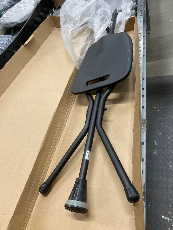 Photo 1 of *Skuffed handle/Scratches feet* Rehand Folding Adjustable Walking Cane with Rubber Feet, Lightweight Aluminum Stick with Seat, Black
