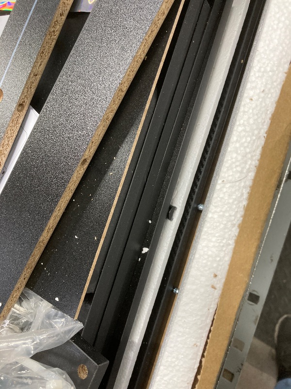 Photo 1 of *Pieces broken* Bestier LED TV Stand for 65"TV,Entertainment Center with PS5 Storage,Media Console Table with Adjustable Storage Shelf-Black Carbon Fiber