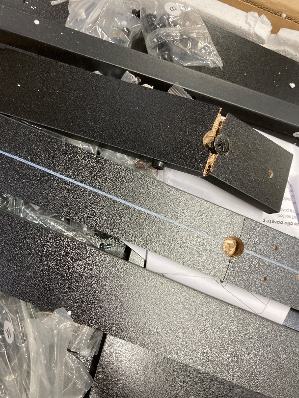 Photo 1 of *Pieces broken* Bestier LED TV Stand for 65"TV,Entertainment Center with PS5 Storage,Media Console Table with Adjustable Storage Shelf-Black Carbon Fiber