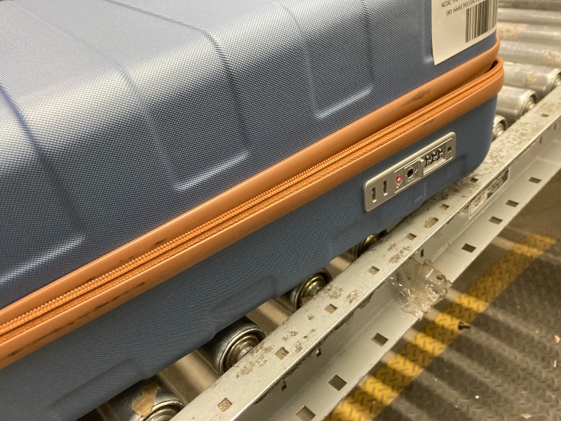 Photo 1 of *Skuffed* Joyway 3-Piece Luggage Set 20-Inch Carry-On Suitcase with Spinner Wheels TSA Lock Travel Duffel Bag and Toiletry Bag Hardside Lightweight Luggage Ice Blue
