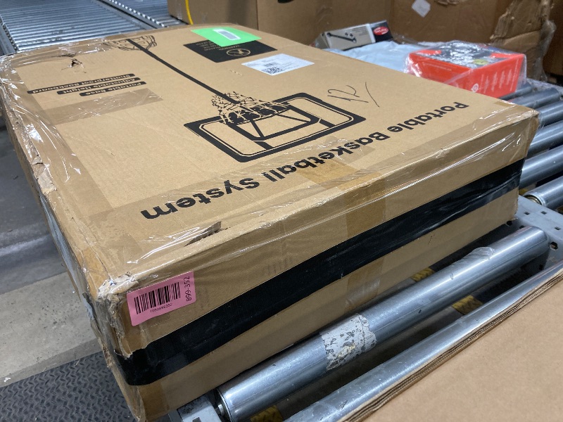 Photo 1 of *Scuffed/Scratches* VIRNAZ 33 in. Portable Basketball Hoop & Goal System for Outdoor Indoor Court 5.5 - 9.5 ft. Easy Height Adjustable with Weight Bag
