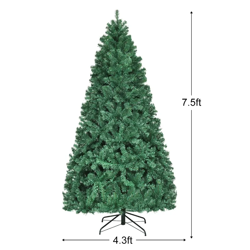Photo 1 of *Lights don't work properly/Still good as a tree* Costway 7.5Ft Pre-Lit Hinged PVC Christmas Tree 400 LED Lights
