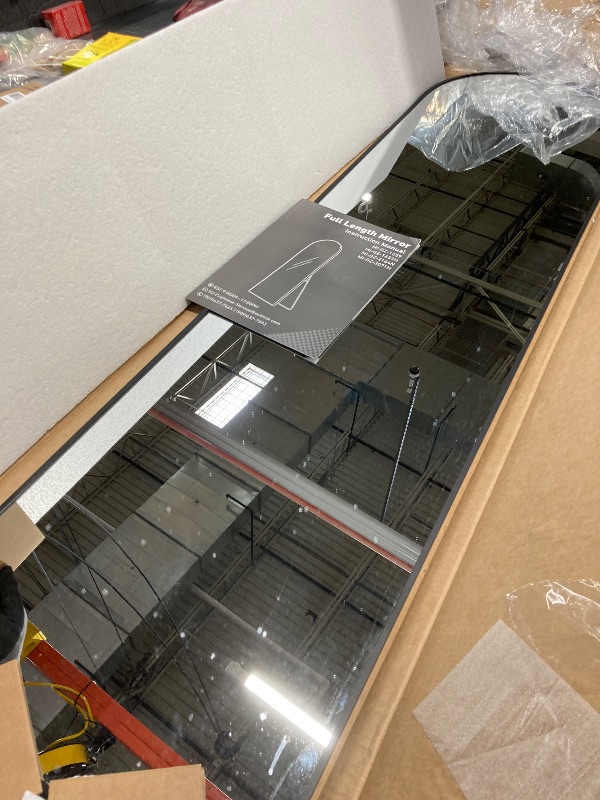 Photo 1 of *Missing Mounting Hardware* EDX Arched Full Length Mirror 59"x16" Full Body Mirror Rectangle Free Standing Wall Mounted Leaning Hanging Floor Mirrors, Black
