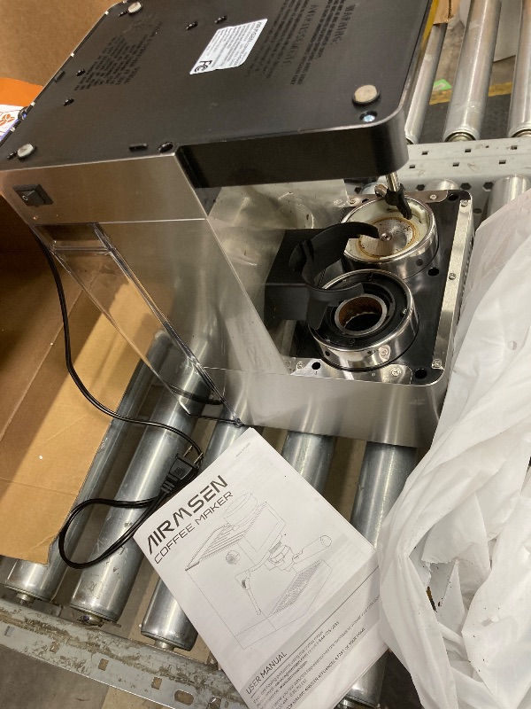 Photo 1 of *Dirty* AIRMSEN Espresso Machine with Grinder, Espresso Coffee Machine with Customized Grind Amount & Coffee Volume, Cold Brew Coffee Maker for Cappuccino Latte Americano, Brushed Stainless Steel

