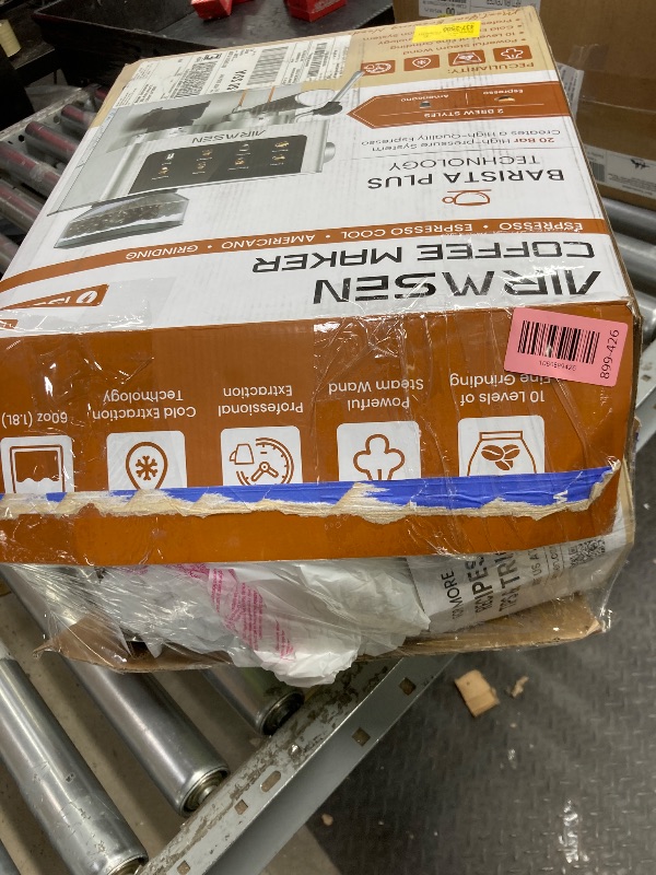 Photo 1 of *Dirty* AIRMSEN Espresso Machine with Grinder, Espresso Coffee Machine with Customized Grind Amount & Coffee Volume, Cold Brew Coffee Maker for Cappuccino Latte Americano, Brushed Stainless Steel
