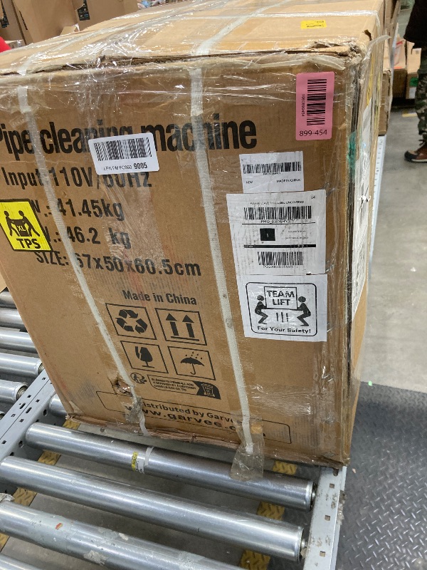 Photo 1 of *PARTS ONLY* *Dirty* GarveeTech 75 ft 1/2 in Cable Drain Auger, 450W Auto Feed Portable Drain Cleaning Machine, Electric Sewer Snake with 6 Cutter Air-Activated Foot Switch for 2 in to 4 in Pipes