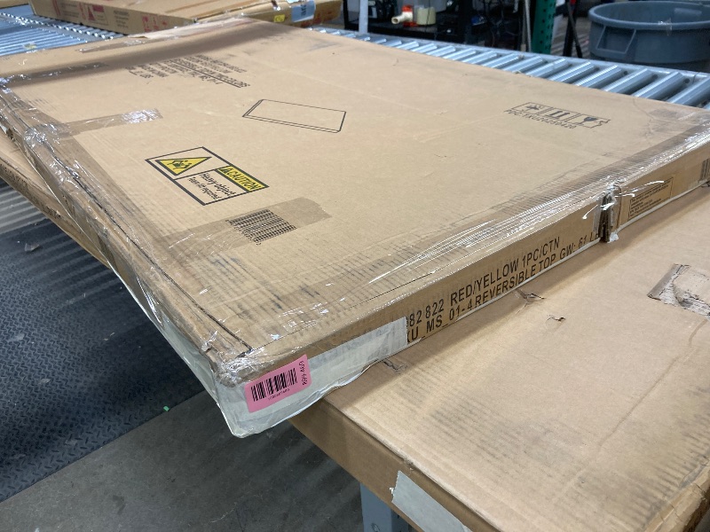 Photo 1 of *HEAVY* *Chipped* Revisable table top in two colors, Red, Yellow