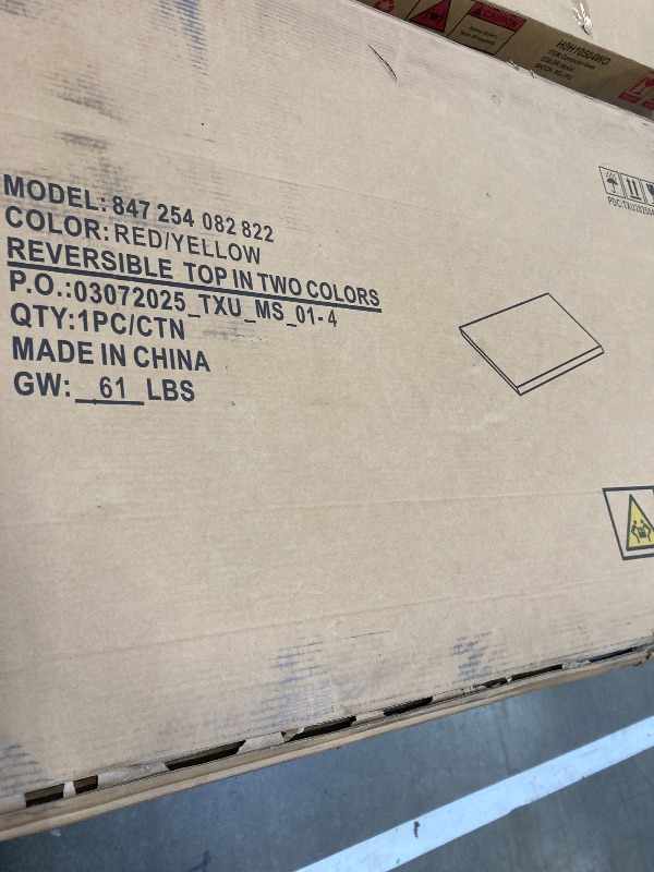 Photo 1 of *HEAVY* *Chipped* Revisable table top in two colors, Red, Yellow