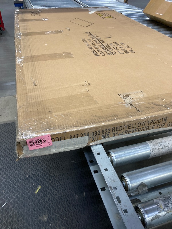 Photo 1 of *HEAVY* *Chipped* Revisable table top in two colors, Red, Yellow