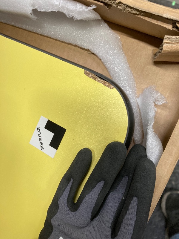 Photo 1 of *HEAVY* *Chipped* Revisable table top in two colors, Red, Yellow