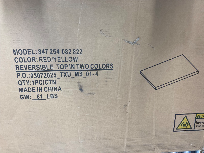 Photo 1 of *HEAVY* *Chipped* Revisable table top in two colors, Red, Yellow