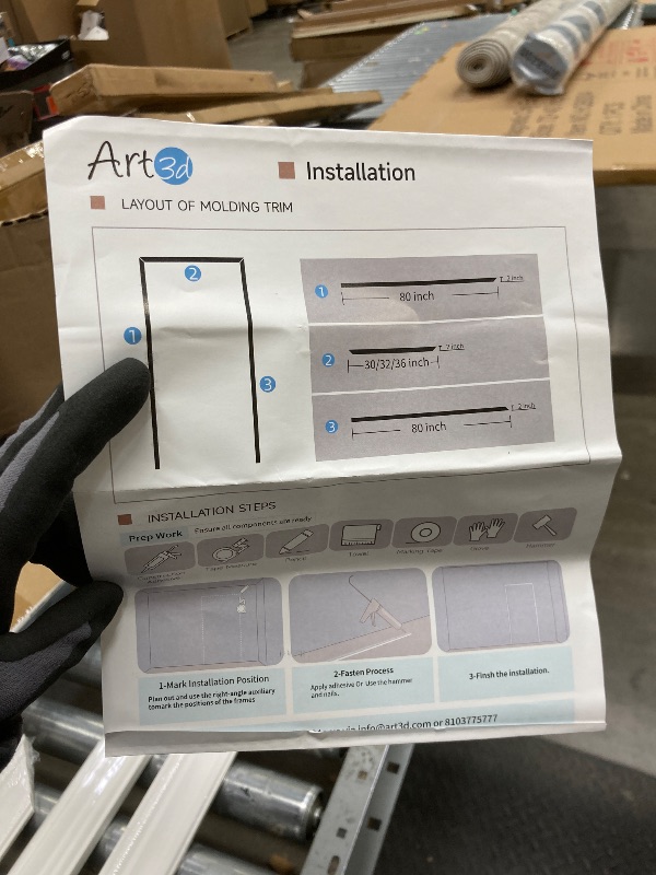 Photo 1 of *Unsure if pieces are missing* Art3d Door Frame Trim Kit,Decorative Polyester Door Trim Molding, Maintenance-Free, Seals Out Dirt, Bugs, Wind, Snow, and Water, Suitable for Outdoor and Indoor Use, 80" x 32" x 2" White 3-Piece Set