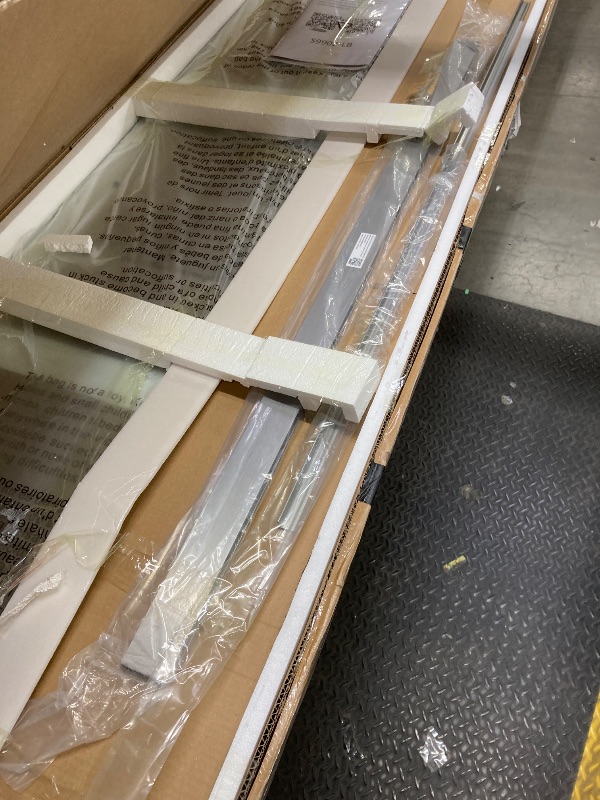 Photo 1 of *May be missing hardware* KPUY Frameless Shower Door, 43-48" W x 76" H Double Sliding Glass Shower Door, 1/4" (6mm) Thick Tempered Clear Glass with Explosion-Proof Film Nano Coating, Brushed Nickle
