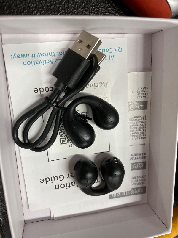 Photo 1 of ***MISSING CHARGING CASE***AI Translation Earbuds Real Time 144 Languages Clip On Earbuds Translator Headphones Audifonos Traductores Inglés Español Bluetooth 60H Playtime Headphones for Travel Business Meeting Learning Black***MISSING CHARGING CASE***