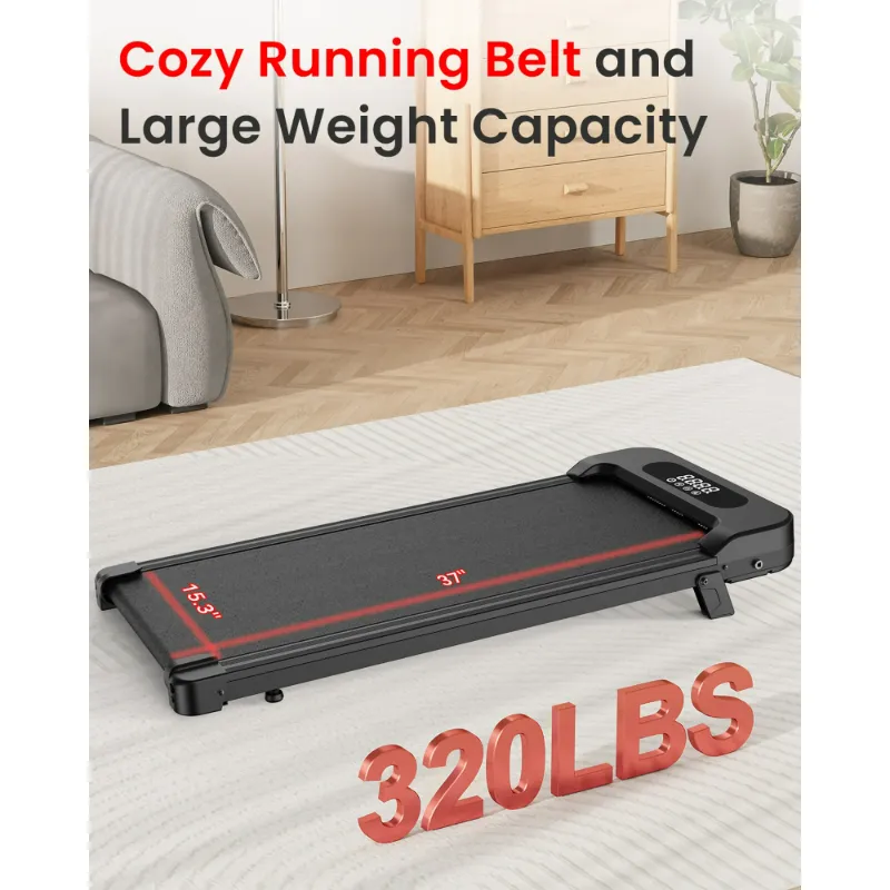 Photo 1 of *May be missing Hardware?* AQUVII Incline Walking Pad, 4 in 1 Under Desk Treadmill with Remote Control and LED Display, Compact Treadmill for Home & Office, Black
