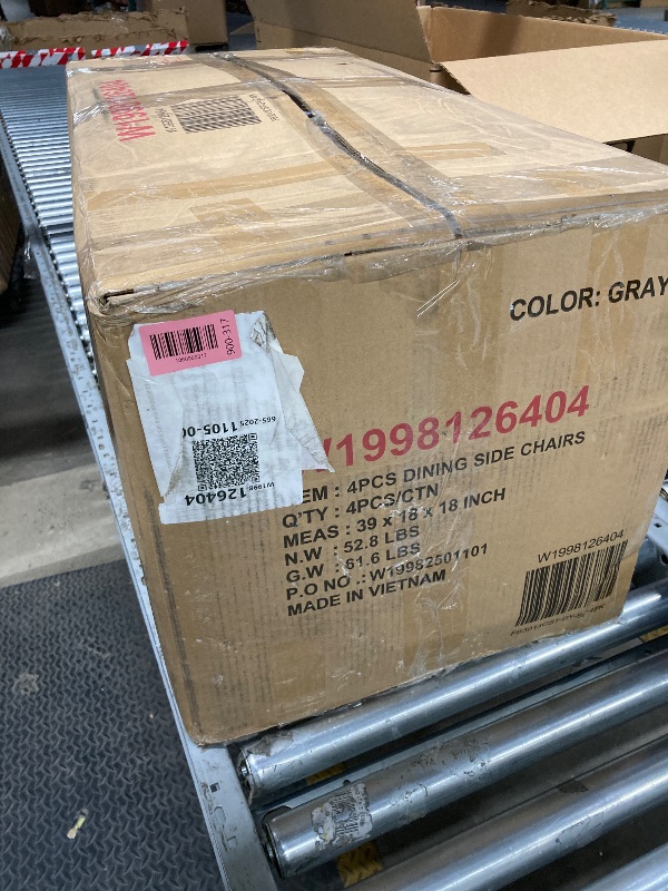 Photo 1 of *HEAVY* 4pcs Dining Side Chairs, Gray