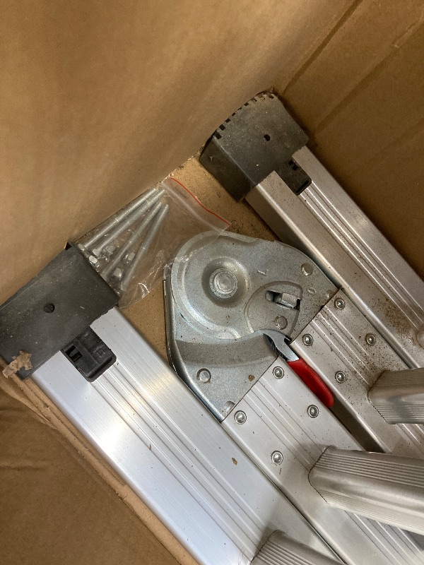 Photo 1 of *Dirty* Ktaxon 12.5ft 7 in 1 Multi-Purpose Scaffold Ladder, Heavy Duty Folding Aluminium Extension Ladder, EN 131 Standard, 330lbs Capacity
