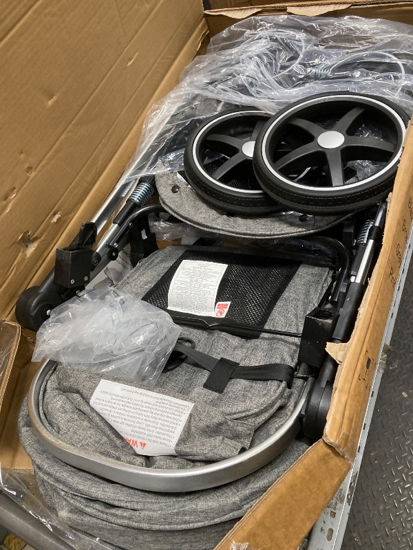 Photo 1 of *Scuffed* babyeap 2 in 1 Baby Stroller,Foldable Lightweight Carriage Reversible Bassinet Pram for Toddler,Travel Stroller with with Cup Holder?Storage Bag,Gray
