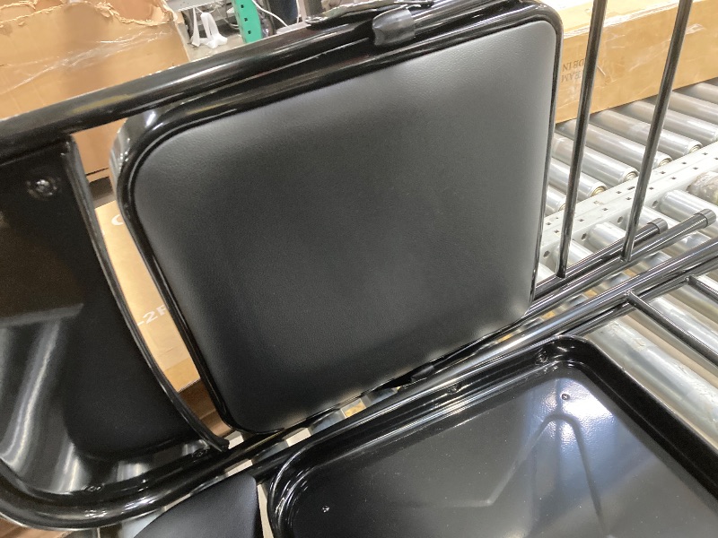 Photo 1 of *Scratched* CONCETTA 2 Pack Folding Chair, Indoor Outdoor Portable Stackable Commercial Leather Padded Seat for Home, Office, Party, Black