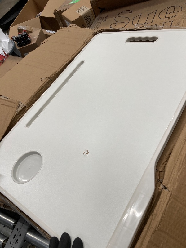 Photo 1 of *Minor damage to top* Livhil Large Lap Desk for Bed | Laptop Table, Portable Lap Desk for Adults, White
