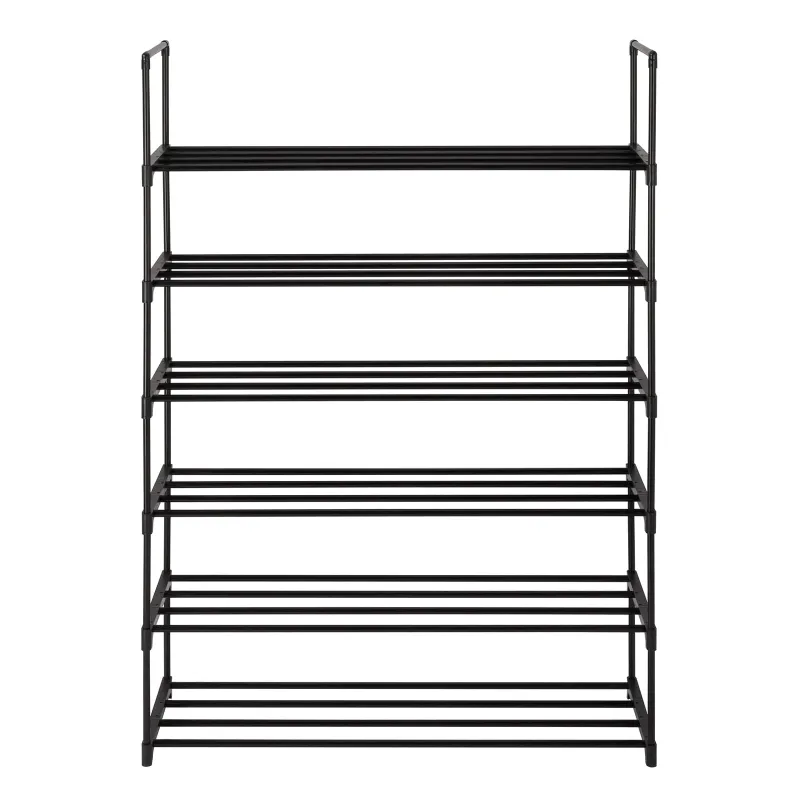 Photo 1 of *Minor scratches* Ktaxon 6-Tier Metal Sturdy Shoe Rack Shelf Shoe Tower Stand 30- Pairs Shoe Storage Cabinet Organizer for Closet Entryway Bedroom Living Room Home, Black Finish
