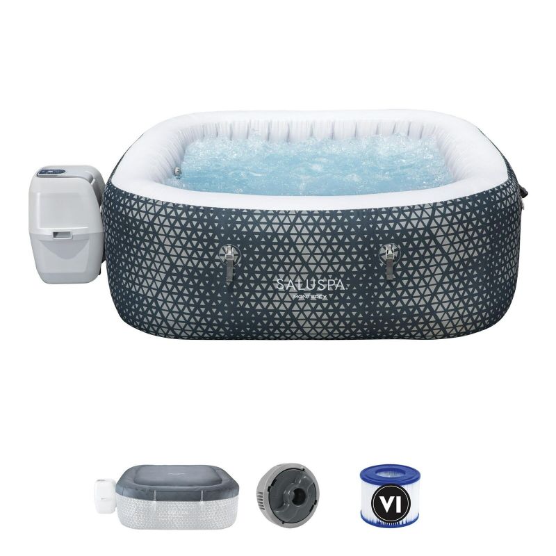 Photo 1 of *HEAVY* SaluSpa 60101E Monterey AirJet Outdoor Inflatable Square Hot Tub 4-6 Person with
