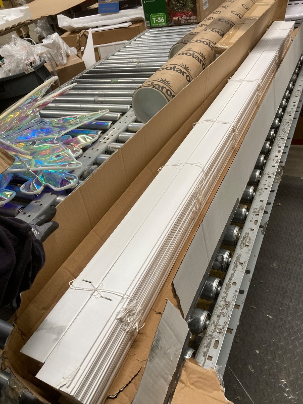 Photo 1 of *Ends have minor damage* *Missing Hardware*  Better Homes & Gardens 2" Cordless Faux Wood Horizontal Blinds, White, 70.75" W x 71.5" L
