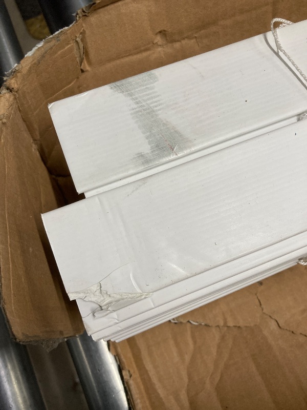 Photo 1 of *Ends have minor damage* *Missing Hardware*  Better Homes & Gardens 2" Cordless Faux Wood Horizontal Blinds, White, 70.75" W x 71.5" L
