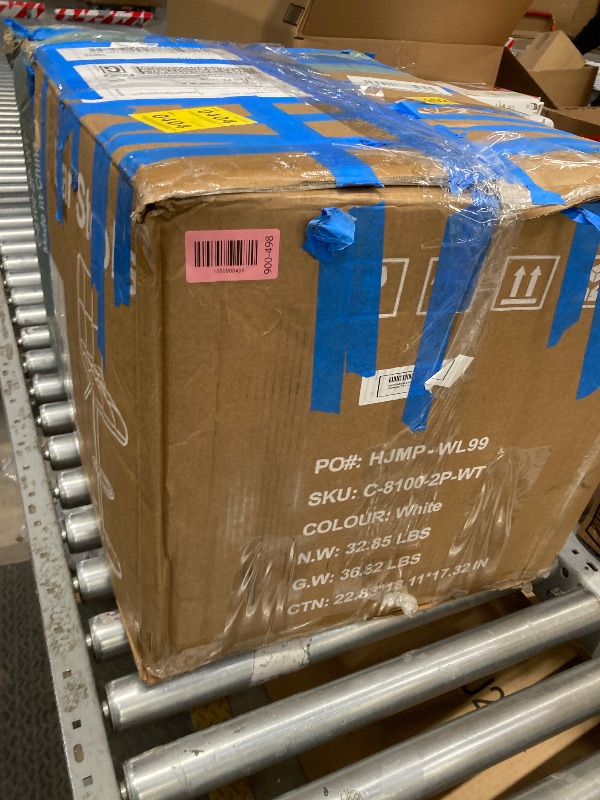 Photo 1 of *Small scratches* CONCETTA Set of 2 White Swivel Bar Stools, Adjustable PU Leather with Back & Footrest
