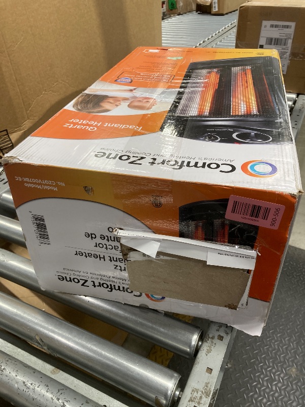 Photo 1 of *PARTS ONLY* Comfort Zone Space Heaters for Indoor Use, Portable Electric Heater, Adjustable Thermostat, Infrared Heat, Quartz Tower Space Heater with 2 Heat Settings, Bedroom Heater, Black