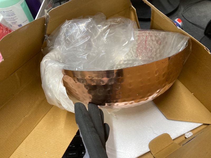 Photo 1 of *Missing Servers* Godinger 10" Hammer Copper Salad Bowl