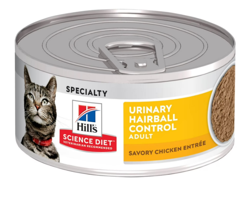Photo 1 of *BBD 03, 2027* Hill's Science Diet Urinary & Hairball Control Savory Chicken Wet Cat Food, 5.5oz Can 24pk