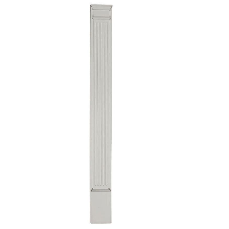 Photo 1 of *Chipped bottom/Stained* Endurathane Fluted Pilaster w/ Attached 13 1/4" Plinth, 7"W x 90"H x 2 1/4"D, Plinth Can Be Trimmed Up to 10 1/4", High Density Polyurethane, Factory Primed White, Sold Each