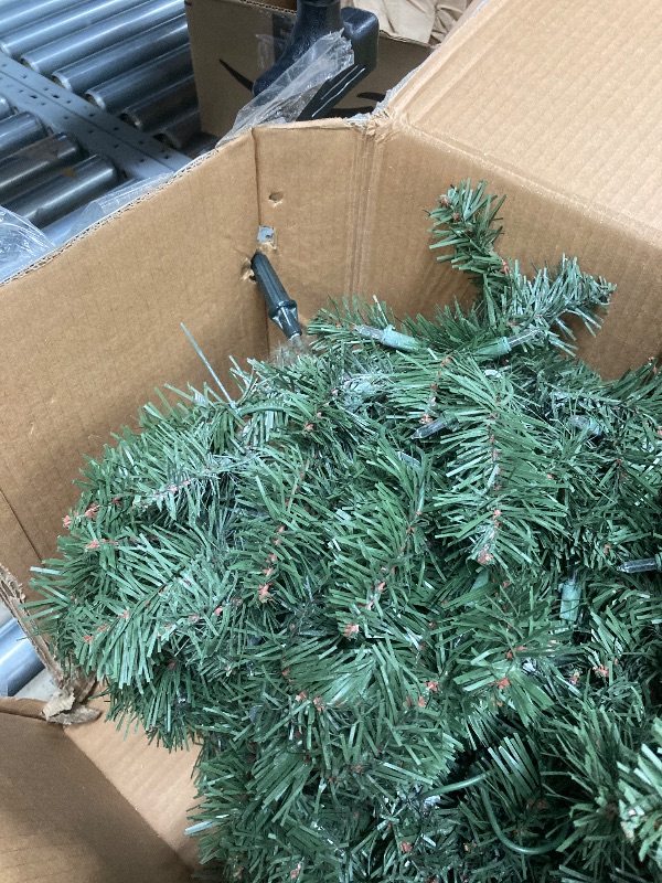 Photo 1 of *LIGHTS DO NOT WORK* * Good as tree still* Christmas Tree, 6.5ft Pre-lit Green Flocked Tree