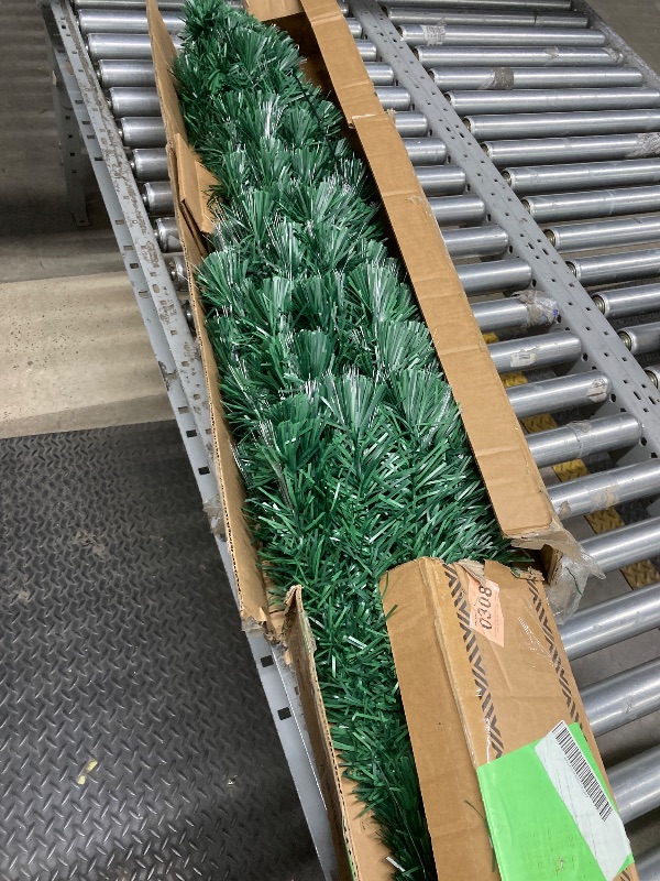 Photo 1 of *Base and plug missing* Costway 5Ft Pre-Lit Fiber Optic PVC Christmas Tree Metal Holiday