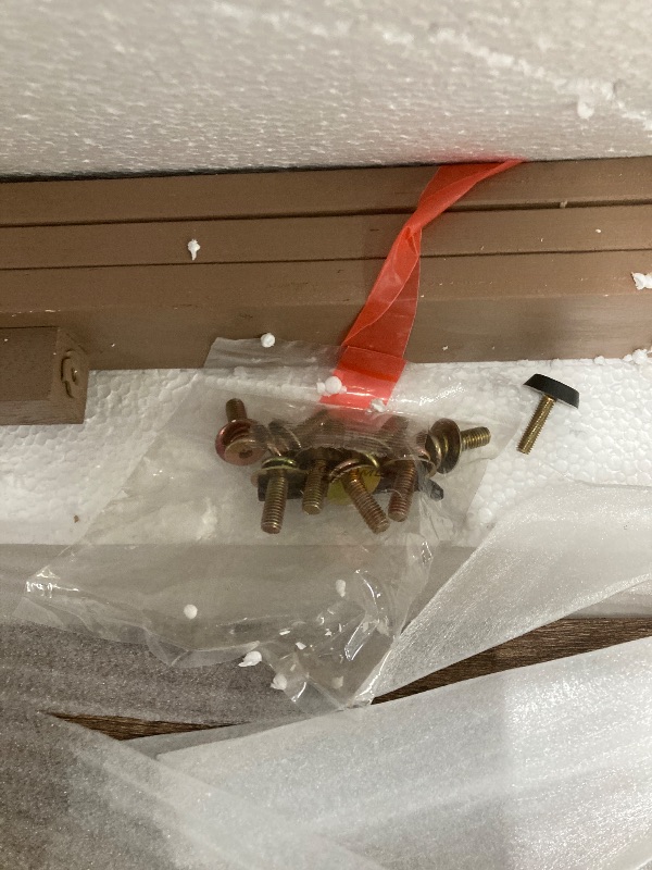 Photo 1 of *BOXES 1 & 2* Benjara BM295852 Zane Transitional Bed with Wood Plank Design Weathered Pine Veneer - Queen Size