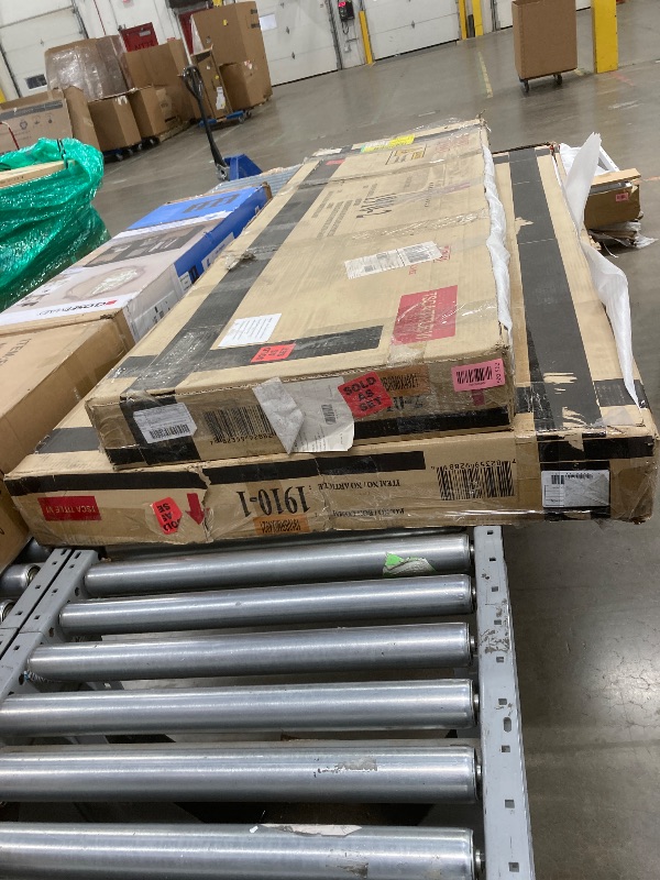 Photo 1 of *BOXES 1 & 2* Benjara BM295852 Zane Transitional Bed with Wood Plank Design Weathered Pine Veneer - Queen Size