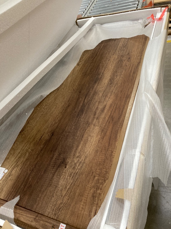 Photo 1 of *BOXES 1 & 2* Benjara BM295852 Zane Transitional Bed with Wood Plank Design Weathered Pine Veneer - Queen Size